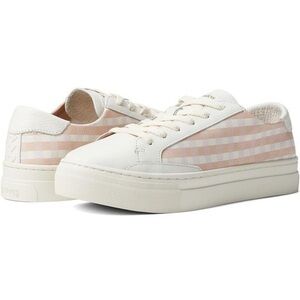 Soludos Ibiza Platform Sneaker In Check Mate Pink and White